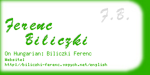 ferenc biliczki business card